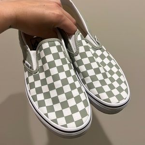 Light green checkered vans